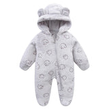 Grenouillère bébé flanelle douce chaude - combinaison imprimée cartoon automne-hiver 0-19 mois