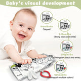 Livre tissu activités Montessori Mybooni — Noir et blanc bébé 0-12M