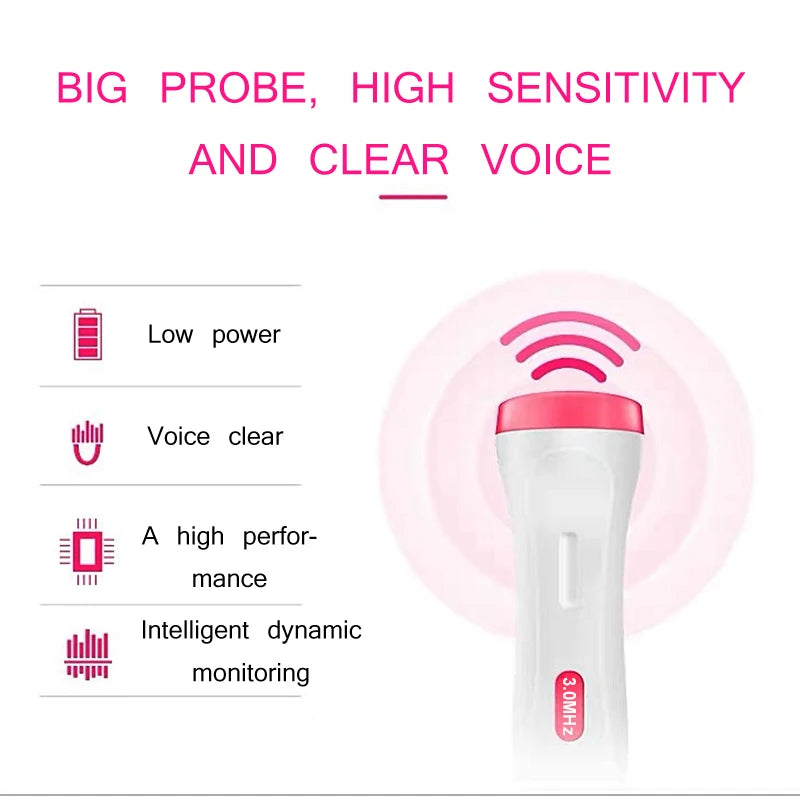 3.0MHz Fetal Doppler Infant Antenatal Heart Rat avec accessoires inclus | Bouni