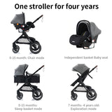 Poussette 3-en-1 multifonction Bouni — Nacelle pliable légère