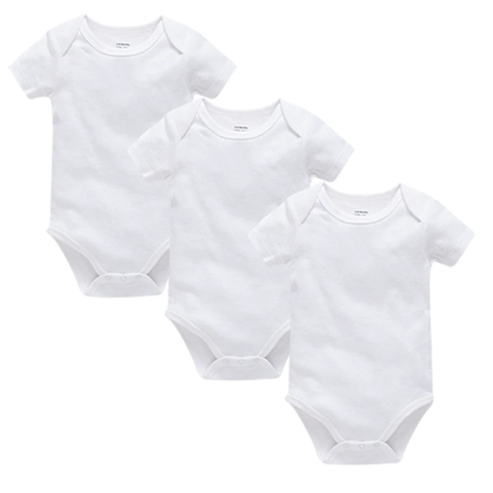 Pack 3 ou 5 bodies manches courtes Mybooni — Coton blanc 0-24 mois