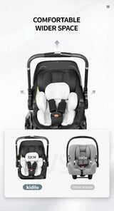 Poussette rose 4-en-1 avec nacelle siège auto de luxe pliable livraison EU