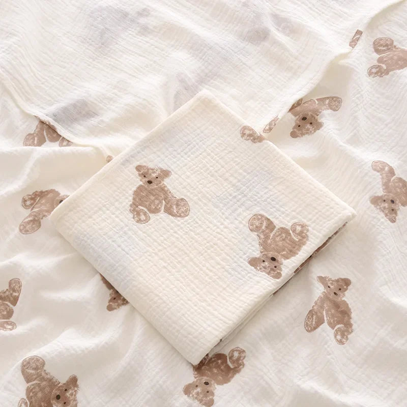 Couverture mousseline coton été pour nouveau-né