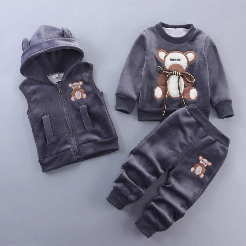 Ensemble sweat à capuche + pantalon bébé garçon/fille - tenue chaude automne-hiver nouveau-né