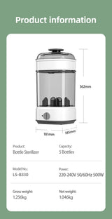 Stérilisateur vapeur électrique biberon multifonction - chauffe-lait bébé avec minuterie