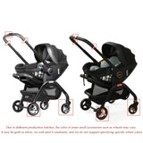 Poussette 3-en-1 portable nacelle bébé siège auto de luxe pliable