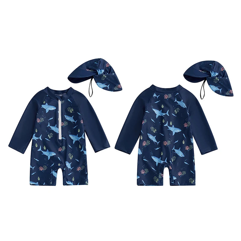 0-5Years Kids Boy Rash Guard Swimsuits Shark Pr — vue complémentaire 4