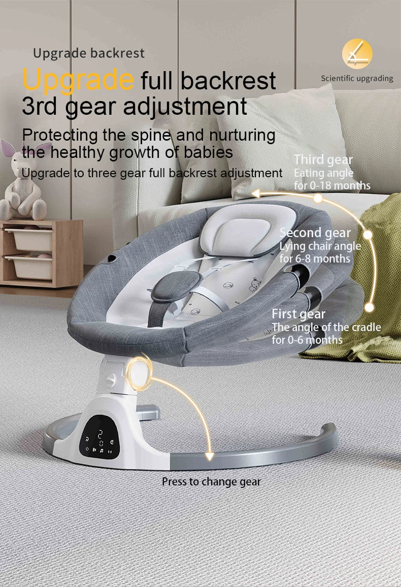 Berceau électrique bébé Bluetooth musique télécommande moustiquaire multifonctionnel