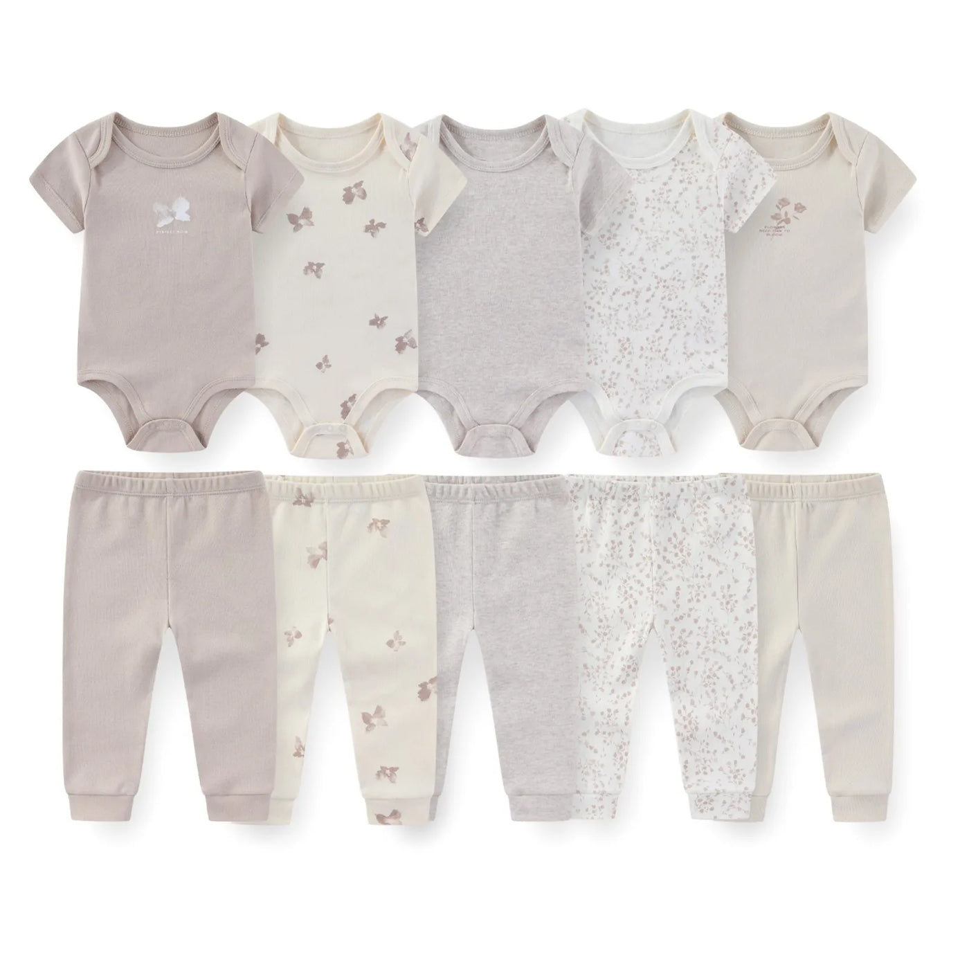 Coffret vêtements bébé 10 pièces Bouni — Body et pantalon toutes saisons
