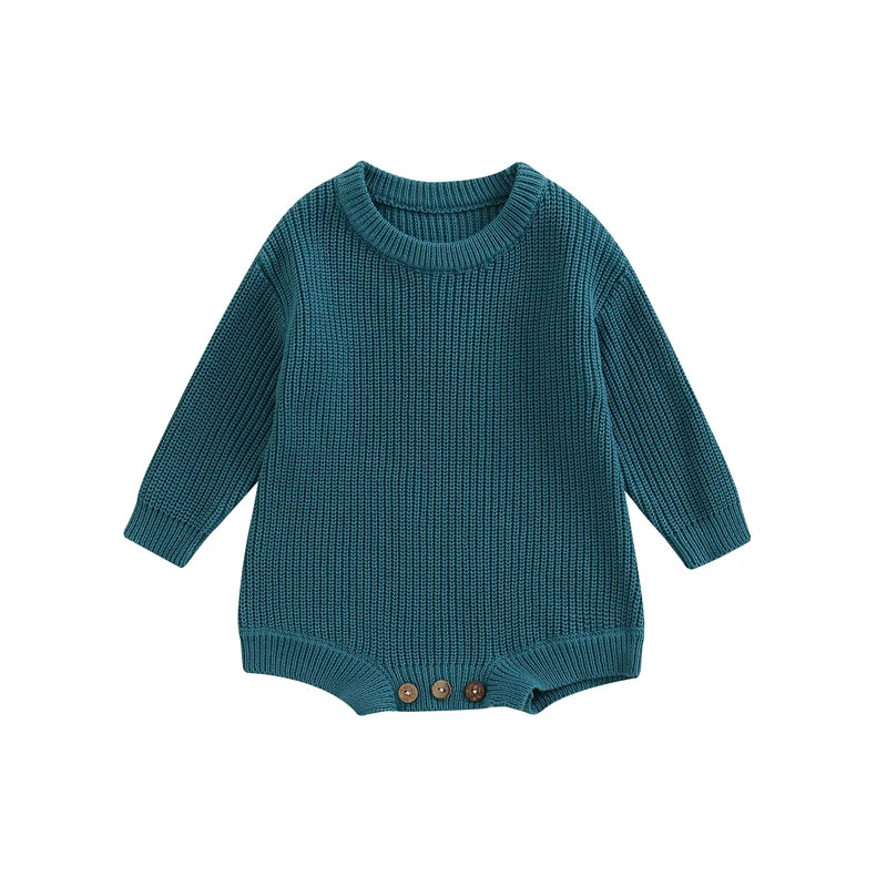 Combinaison tricot nouveau-né printemps-automne - grenouillère pull casual garçon fille 0-2 ans