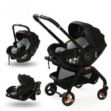 Poussette rose 4-en-1 avec nacelle siège auto de luxe pliable livraison EU