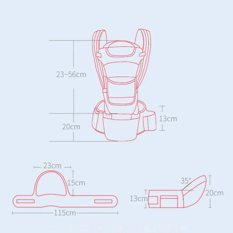 Porte-bébé ergonomique hanche Mybooni — Kangourou avant et arrière nouveau-né