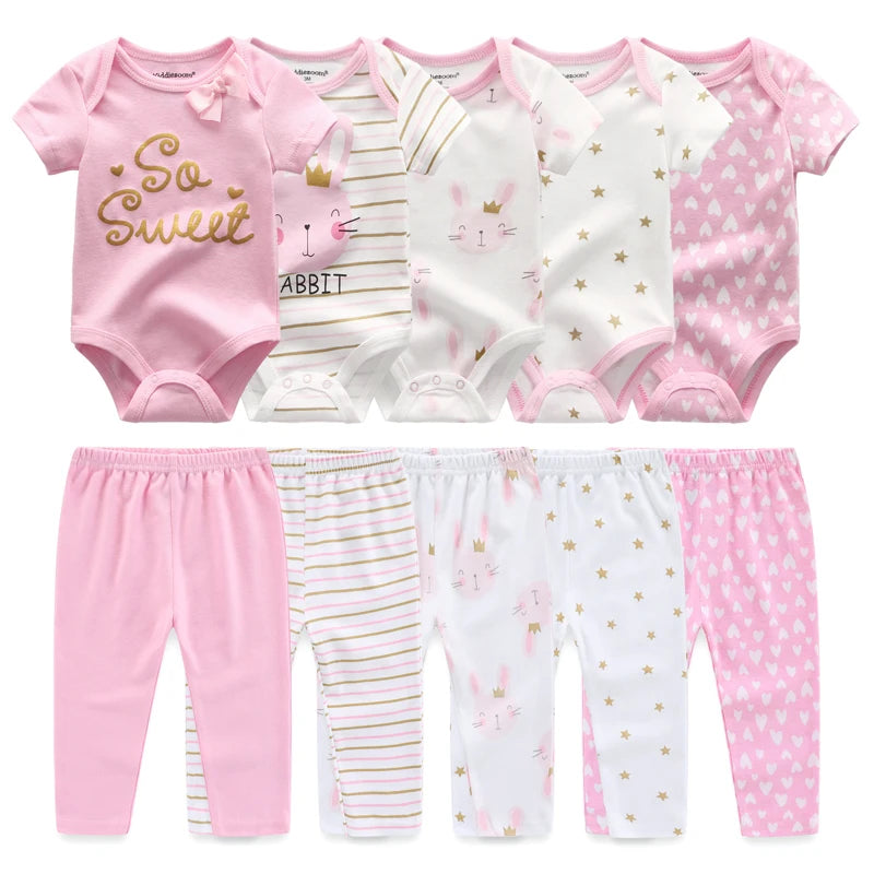 Coffret vêtements bébé 10 pièces Bouni — Body et pantalon toutes saisons
