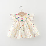 Robe bébé coton brodée fleurs Mybooni — Imprimé pois colorés