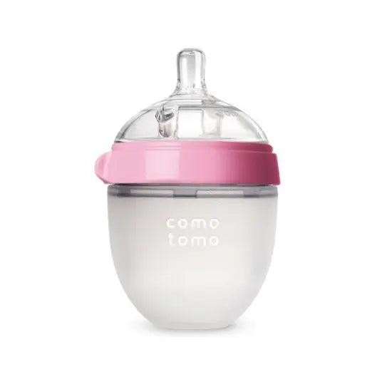 Lot 2 biberons bébé sans BPA silicone vert/rose - biberon enfant 5 oz et 8 oz