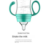 Biberon silicone anti-chute avec paille et poignée isolante