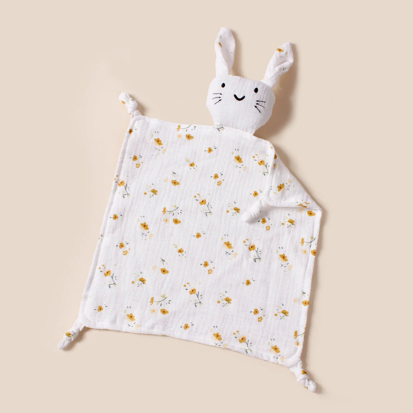 Doudou chat mignon bébé Mybooni — Mousseline coton bavoir apaisement sommeil