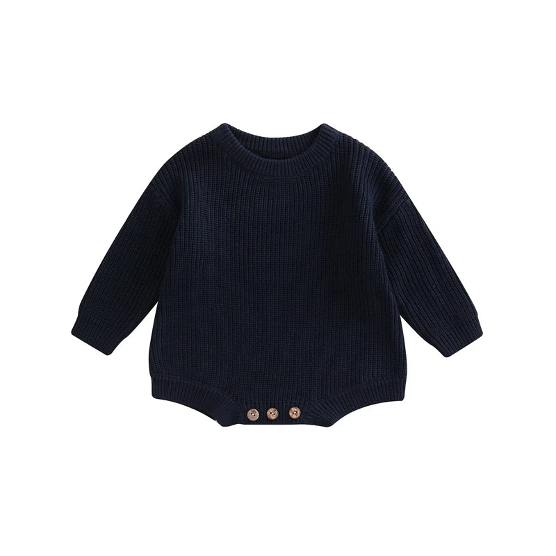 Combinaison tricot nouveau-né printemps-automne - grenouillère pull casual garçon fille 0-2 ans