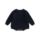 Combinaison tricot nouveau-né printemps-automne - grenouillère pull casual garçon fille 0-2 ans