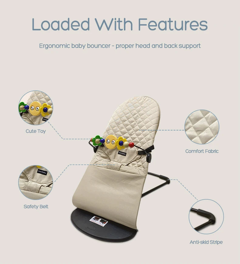 Balancelle bébé électrique automatique - chaise oscillante 5 points avec télécommande