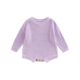 Combinaison tricot nouveau-né printemps-automne - grenouillère pull casual garçon fille 0-2 ans