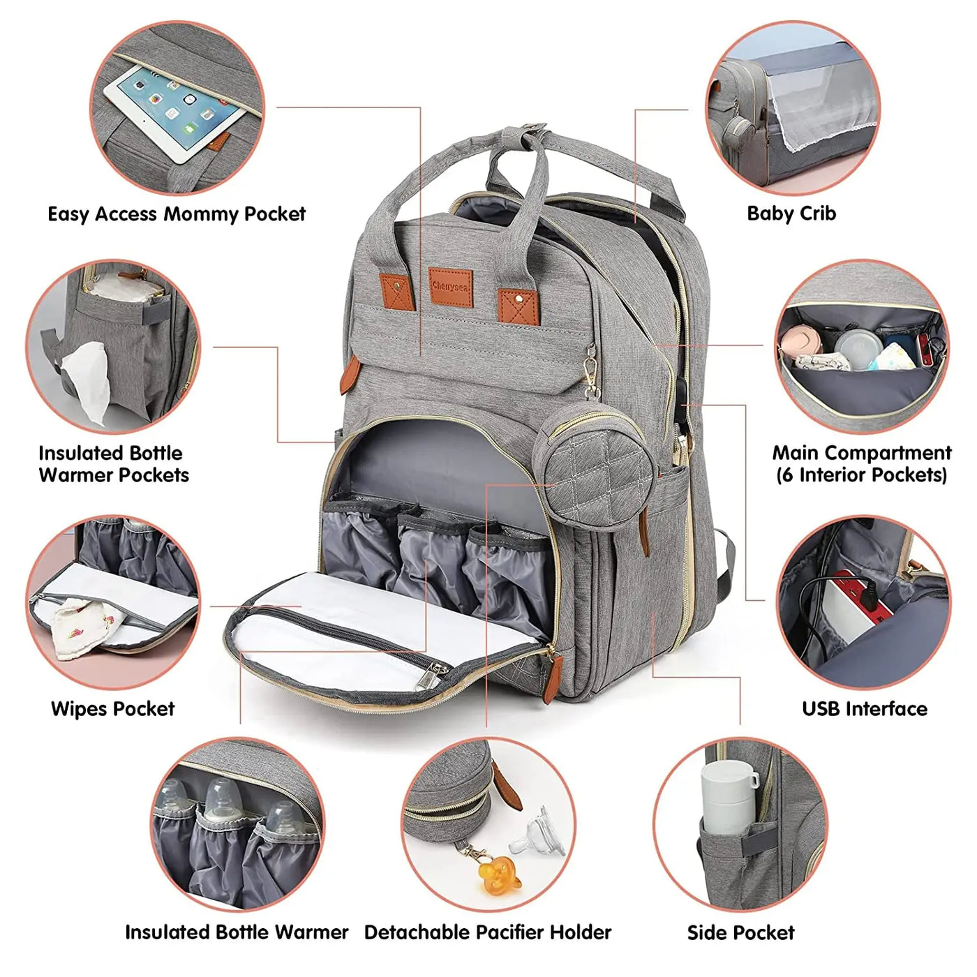 Sac à langer transformable en lit d’appoint pour bébé